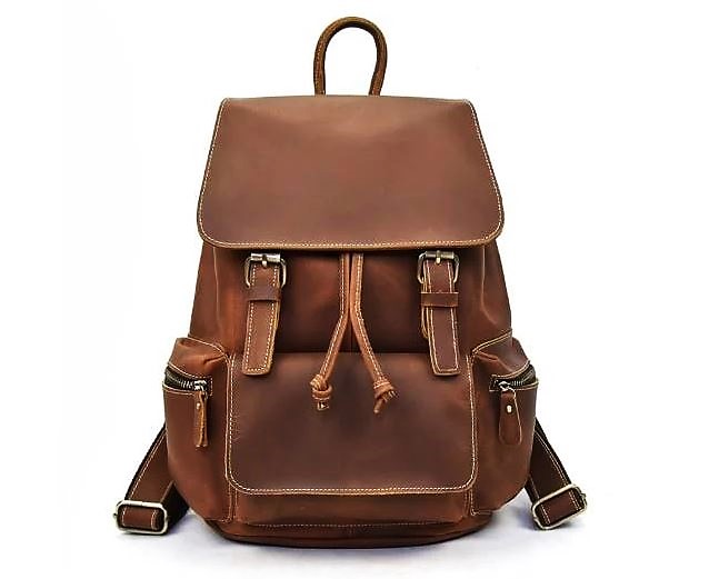 Vintage Brown Pull Up Leather Bag pack